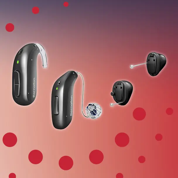 Bernafon hearing aids in receiver-in-the-ear and in-the-ear styles